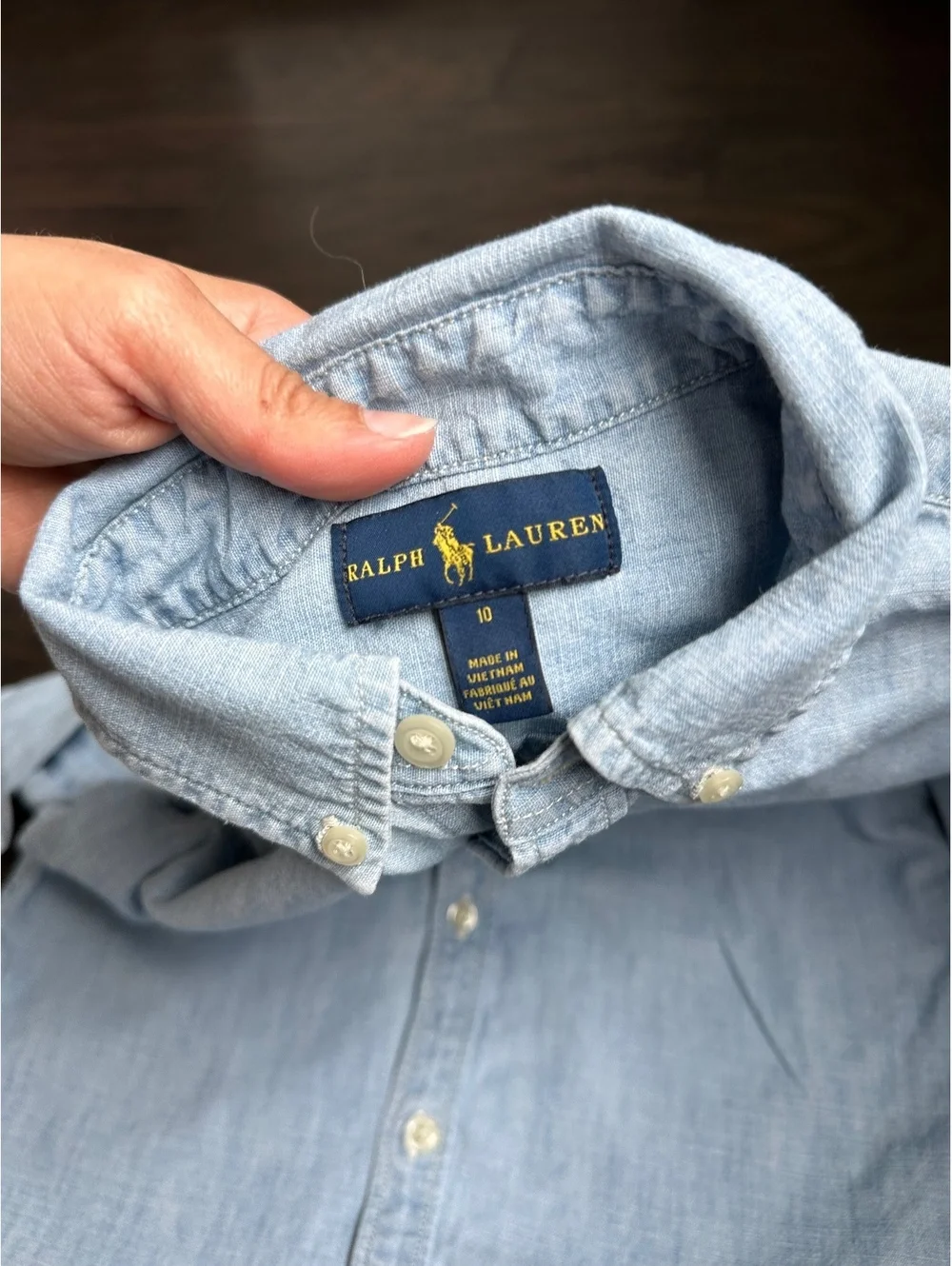 Ralph Lauren Denim Shirt Button Up Kids Size 10